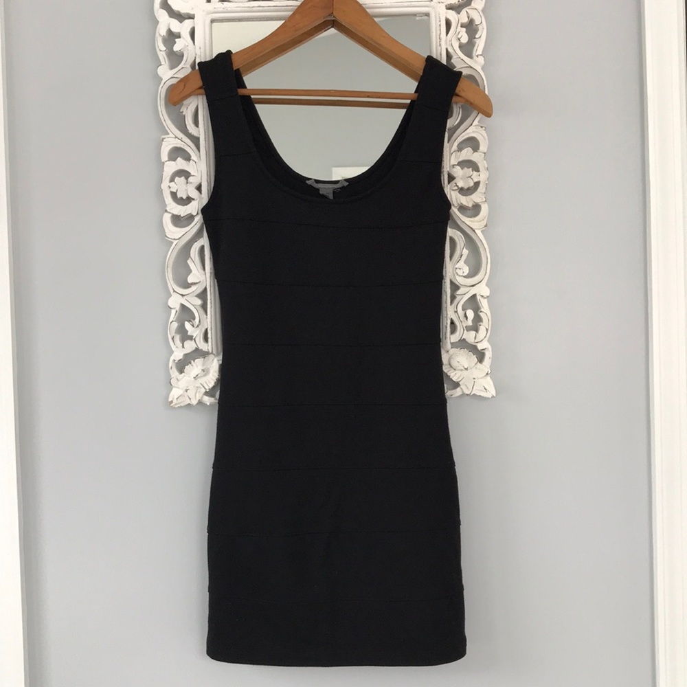 Black tight mini dress